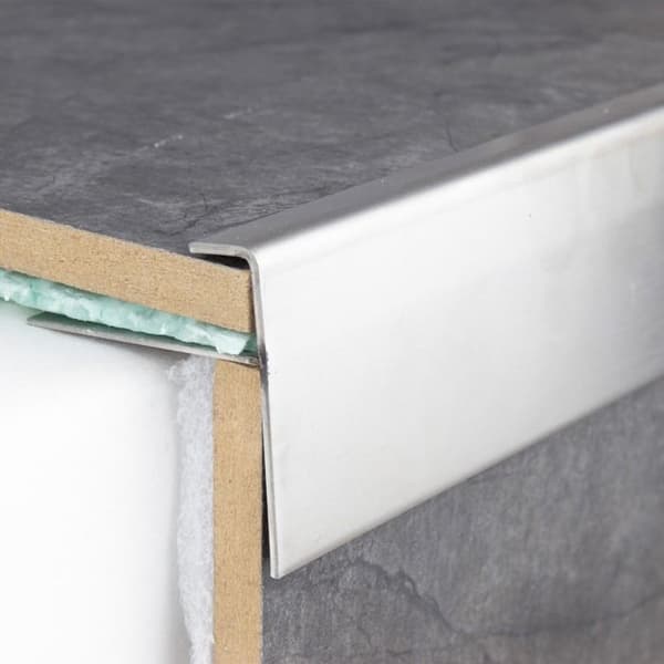 Insertprofil Rostfritt stål Silver l 42 mm H 22 mm L 2500 mm Förborrad Ramprofil 1 styck