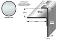 Miniatyrbild 1 av 6: Insertprofil Rostfritt stål Silver l 42 mm H 22 mm L 2500 mm Förborrad Ramprofil 1 styck