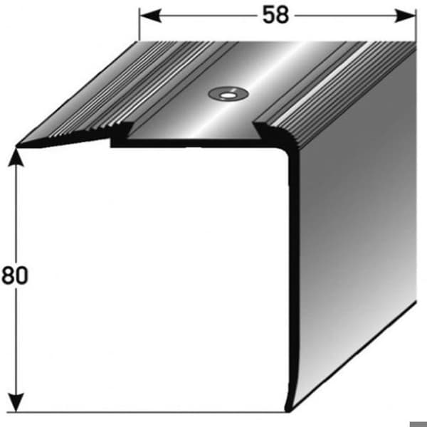 PROVISTON Trappsteg för golvbeläggning 80 x 58 x 1000 mm Silver