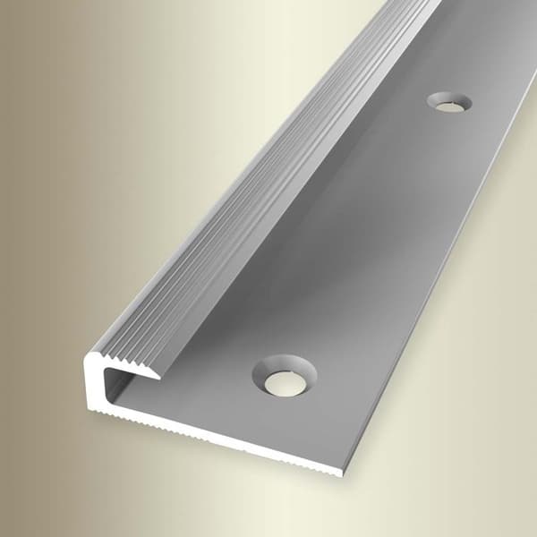 Färdigprofil 8 x 30 x 2500 mm Aluminium Stopprofil med räfflor Silver Küberit
