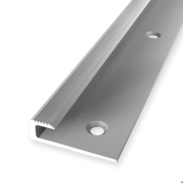 Färdigprofil 8 x 30 x 2500 mm Aluminium Stopprofil med räfflor Silver Küberit
