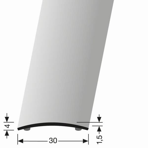 Uppställningsskena 4 x 30 x 2700 mm Anodiserad aluminiumövergångsprofil Slät Självhäftande sand Küberit