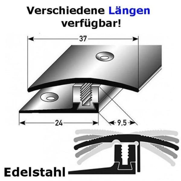 Profil av övergångsprofil laminerad H 7 x 17 mm l 37 mm 3 delar rostfritt stål borrat Flex-2700