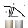 Miniatyrbild 1 av 3: Flexibelt profil för justering Parkett L 51 mm Höjdskillnad 7 - 23 mm i aluminium Platinium