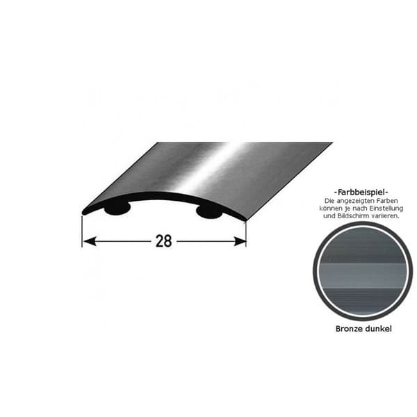 Övergångsprofil 28 mm typ 05 anodiserad aluminium med hål i mitten eller självhäftande -mörkbrons-900-självhäftande...