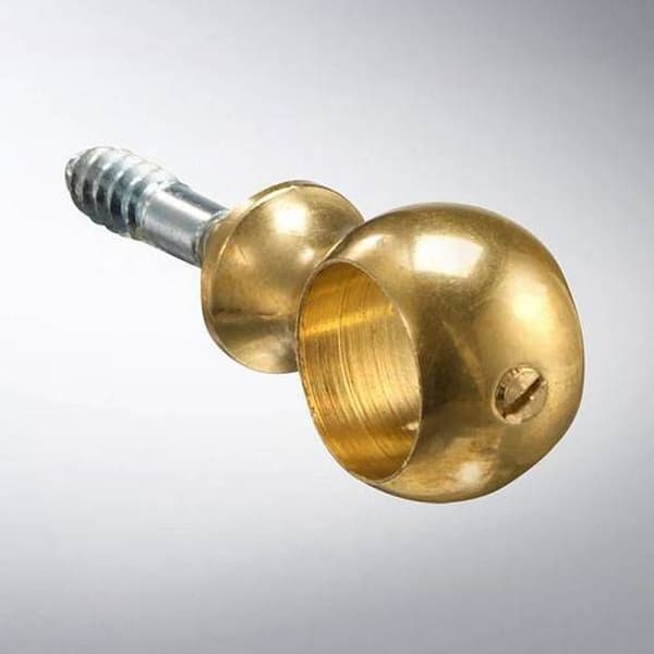 Kulaöga 13 mm polerat mässing eller förnicklat med låsskruv - grå silver.