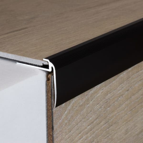 Insatsprofil med näs för designbeläggningar H av ram 4,5 mm anodiserad aluminium borrad-guld-900