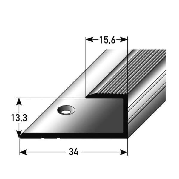 Infälld profil för parkett H av ram 13,3 mm anodiserad aluminium borrad - guld - 1000