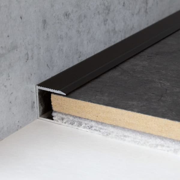 Infälld profil för parkett H av ram 13,3 mm anodiserad aluminium borrad - guld - 1000