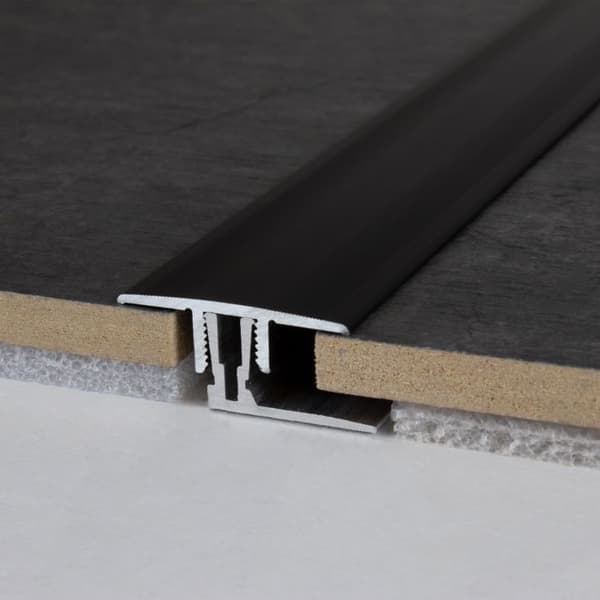 Clip-on tröskellist H 11 15 mm 33,5 mm bred anodiserad aluminium - Stålutseende 900 mm Ståloptik