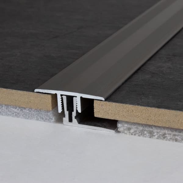 Clip-on tröskellist H 11 15 mm 33,5 mm bred anodiserad aluminium - Stålutseende 900 mm Ståloptik