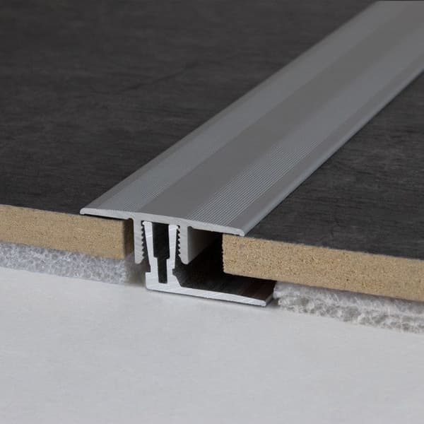 Clip-on tröskellist H 11 15 mm 33,5 mm bred anodiserad aluminium - Stålutseende 900 mm Ståloptik