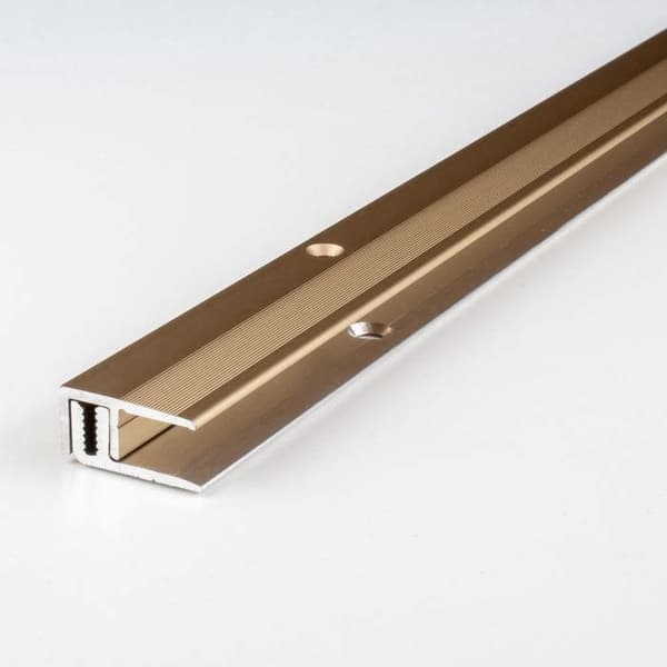 Avslutningsprofil laminerad list H 7 - 15 mm l 21 mm i 2 delar anodiserad aluminium borrad ljusbrons-900