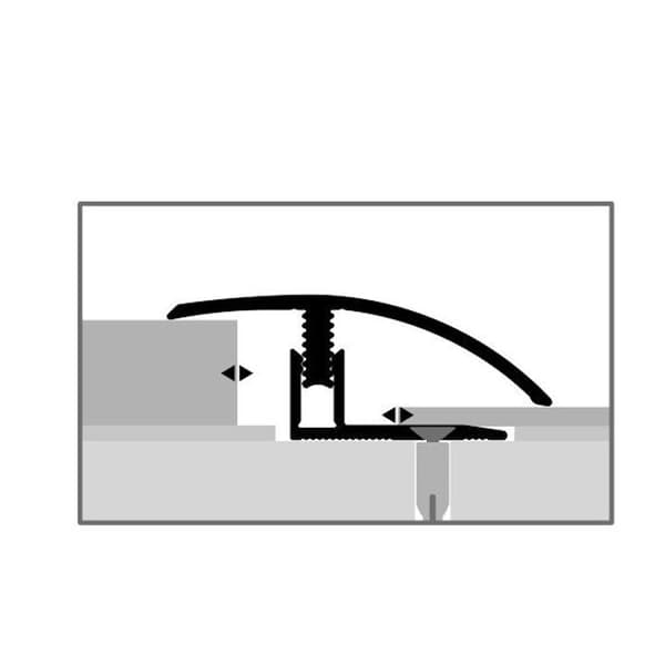 Profil rännkappa Laminat l 39 mm Höjd 7 - 12 mm i Aluminium Stålutseende L 900 mm