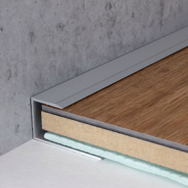 Infällnadsprofil för parkett H med ram 15,3 mm anodiserad aluminium borrad mörkbrons-2700