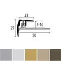 Miniatyrbild 2 av 5: PROVISTON Profil för trappnos Profil i metall l 23 mm Kompensation av H 7 - 16 mm L 1000 mm Profil i aluminium Brons...