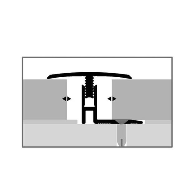 PROVISTON Övergångsprofil Parkettkompensation l 31,5 mm Höjdkompensation 12 - 17 mm L 2000 mm Aluminiumprofil Bro...
