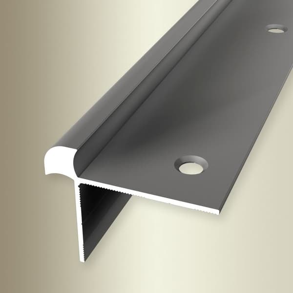 Nez på steget 33 x 43 x 2500 mm Aluminium L-formad Slät Förstärkt Genomborrad Küberit rostfritt stål