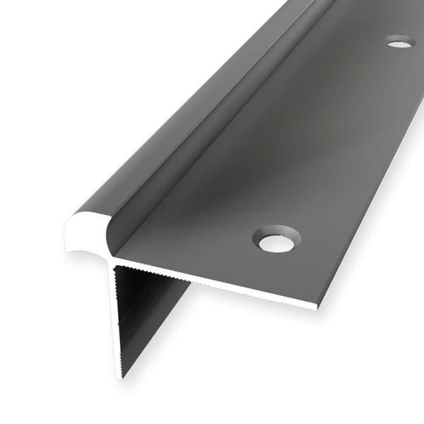 Nez på steget 33 x 43 x 2500 mm Aluminium L-formad Slät Förstärkt Genomborrad Küberit rostfritt stål