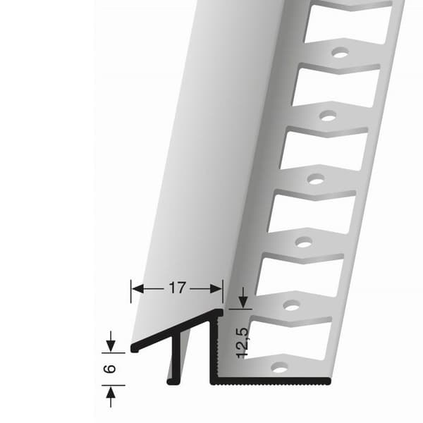 Profil för golvplattor 12.5x17x2500mm Tjocklek 6-12.5mm i aluminium Küberit Bronze