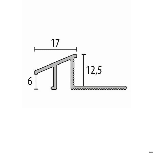 Profil för golvplattor 12.5x17x2500mm Tjocklek 6-12.5mm i aluminium Küberit Bronze