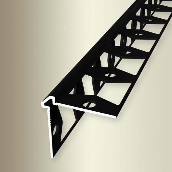 Väggprofil "Nr. 155" 25 x 25 x 2700 mm Alu Hörnprofil tapet Slät Svart präglad sluten