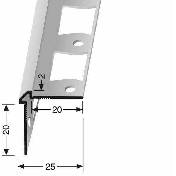 Väggprofil "Nr. 155" 25 x 25 x 2700 mm Alu Hörnprofil tapet Slät Svart präglad sluten