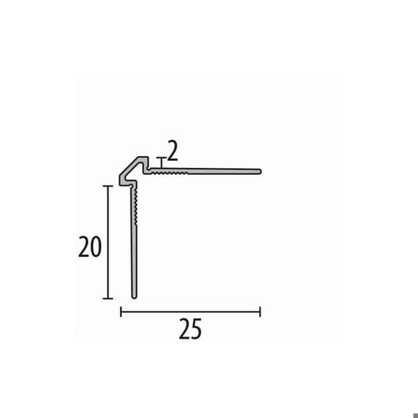 Väggprofil "Nr. 155" 25 x 25 x 2700 mm Alu Hörnprofil tapet Slät Svart präglad sluten
