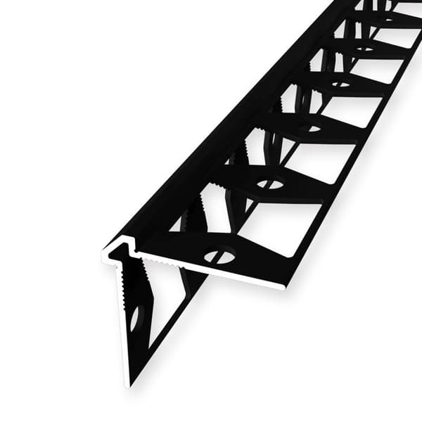 Väggprofil "Nr. 155" 25 x 25 x 2700 mm Alu Hörnprofil tapet Slät Svart präglad sluten