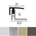 Miniatyrbild 2 av 5: PROVISTON Insättningsprofil Parkettkompensation l 21 mm Kompensation H 12 - 17 mm L 1000 mm Aluminiumprofil Brun