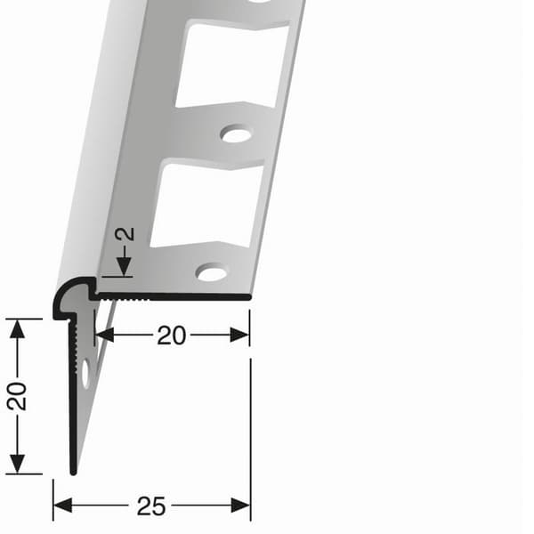 Väggprofil "Nr. 150" 25 x 25 x 2700 mm Alu Hörnprofil tapet Slät Svart präglad stängd