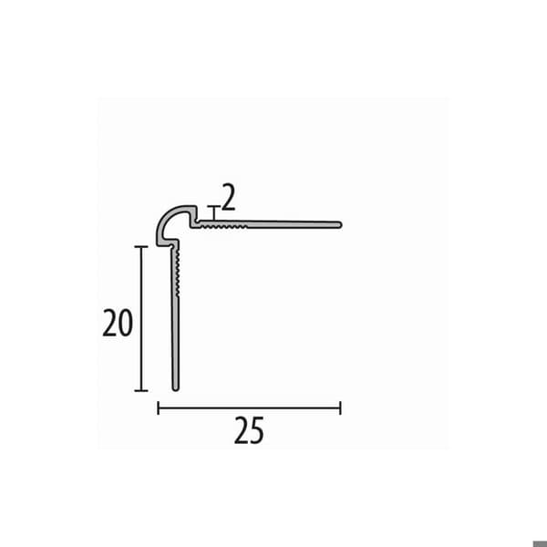Väggprofil "Nr. 150" 25 x 25 x 2700 mm Alu Hörnprofil tapet Slät Svart präglad stängd