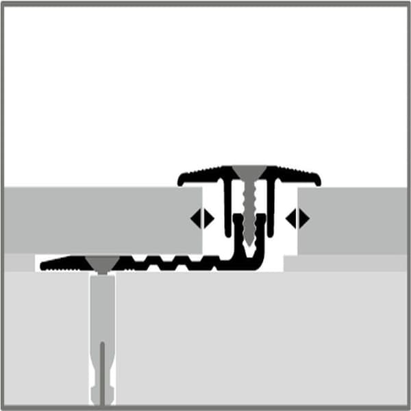 PROVISTON Kompensationsprofil Profil i vinyl l 25 mm Kompensation av H 4 - 9.5 mm L 2700 mm Aluminiumprofil Brons
