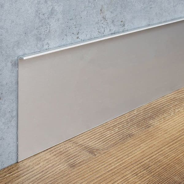 PROVISTON självhäftande plint H 100 mm l 4 mm L 2500 mm anodiserad silver aluminium