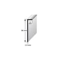 Miniatyrbild 3 av 6: PROVISTON Plint att limma H 80 mm l 11 mm L 2500 mm anodiserad aluminium silver att skruva.