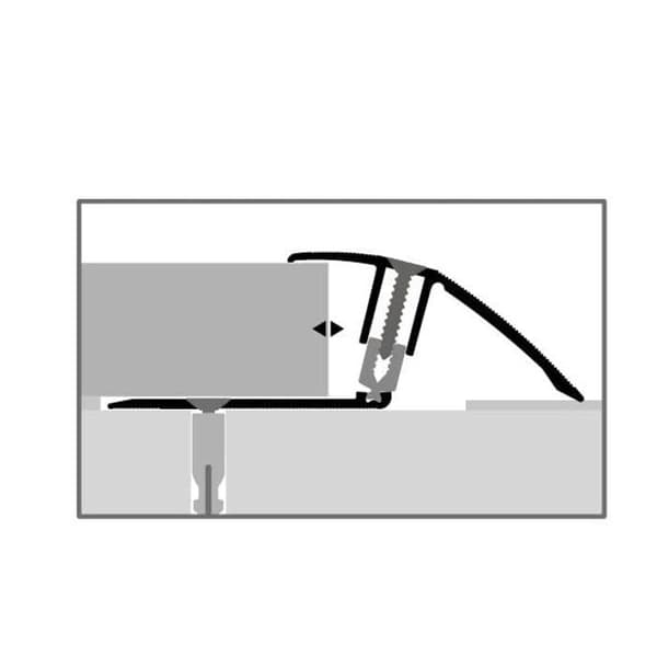 PROVISTON Flexibel kompenseringsprofil Profil för parkett l 51 mm Kompensation av H 7 - 23 mm L 900 mm Aluminiumprofil...
