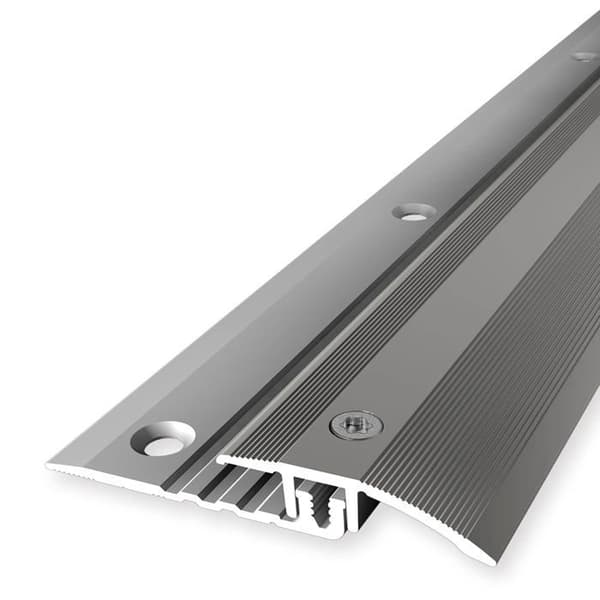 Tröskelstång för PVC-golv L 1000 mm l 33 mm Höjdskillnad 4 - 9.5 mm i Alu Stålutseende