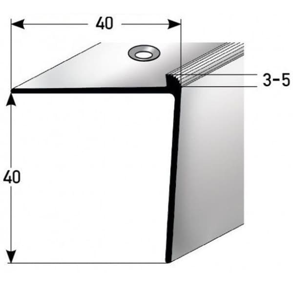 PROVISTON Steg för golvbeläggning 40 x 40 x 1000 mm Silver