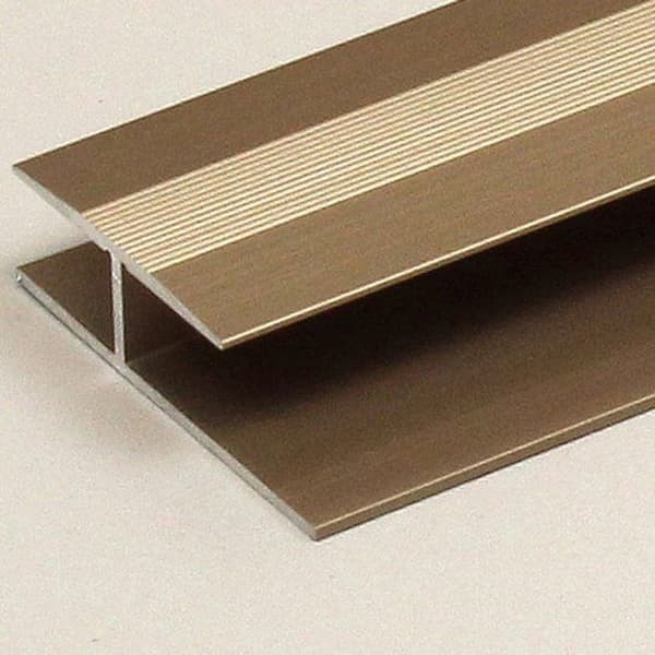 Övergångprofil laminerad övergångslist 8,3 mm l 27 mm i 1 del anodiserad aluminium borrad ljusbrons-100...