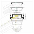 Miniatyrbild 4 av 5: PROVISTON Profil LED i aluminium 20 x 8 x 2000 mm Vit LED-belysning Indirekt belysning LED-remsor 1 styck