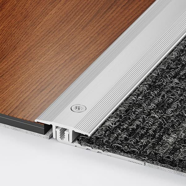 PROVISTON Kompensationsprofil Vinylprofil l 25 mm Kompensation av H 4 - 9.5 mm L 900 mm Aluminiumprofil Utseende ino...