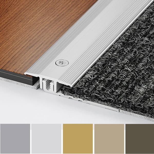 PROVISTON Kompensationsprofil Vinylprofil l 25 mm Kompensation av H 4 - 9.5 mm L 900 mm Aluminiumprofil Utseende ino...