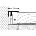 Miniatyrbild 3 av 3: Profil av avslutning för parkett l 21 mm Höjdskillnad 17 - 22 mm Utseende Stål L 1000 mm