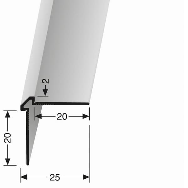 Väggprofil "No. 155" 25 x 25 x 2700 mm Alu Vinklad tapet Låg guld odlad