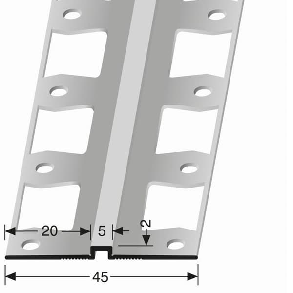 Väggprofil 4 x 4 x 2700 mm Hörnlist tapet slät Silver präglad stängd