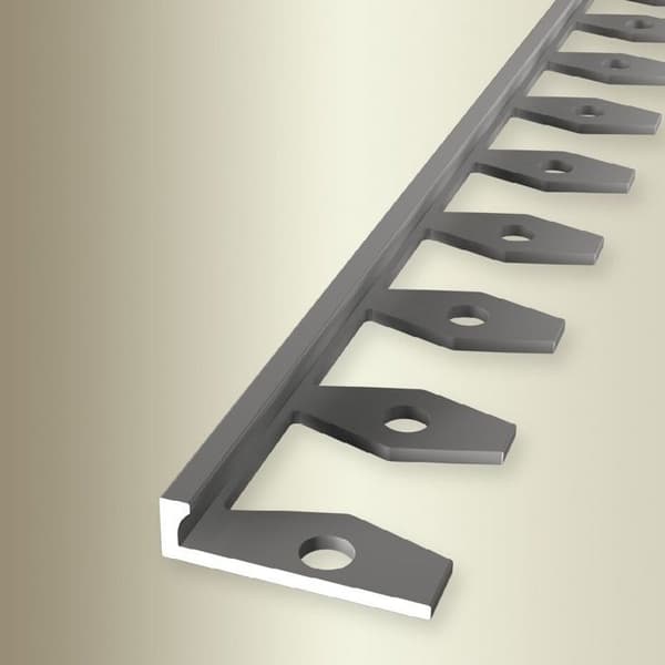 PROVISTON Avslutningsprofil l 21 mm H 2 mm L 2500 mm Anodiserad aluminium Profil utan stansning Silverfärgad Ogenomborrad