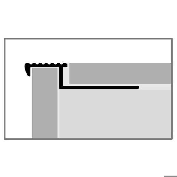 Klinkergolvströskel 9 x 20 x 2500 mm, Tjocklek 9 mm i stansad aluminium 9 mm Silver