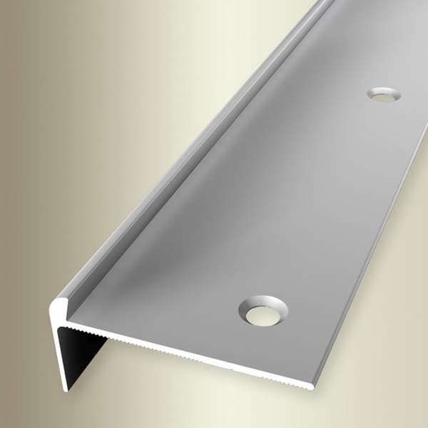 Profil på noskant 21 x 48 x 2500 mm Vinkelprofil i aluminium diff. Varianter Küberit Silver