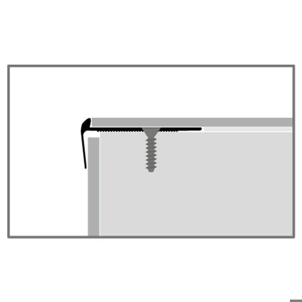 Profil på noskant 21 x 48 x 2500 mm Vinkelprofil i aluminium diff. Varianter Küberit Silver