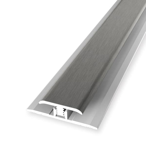 Montageprofil 7 x 7 x 2600 mm H för ramar 3 - 5 mm Klicka fast i aluminium Slät Küberit rostfritt stål